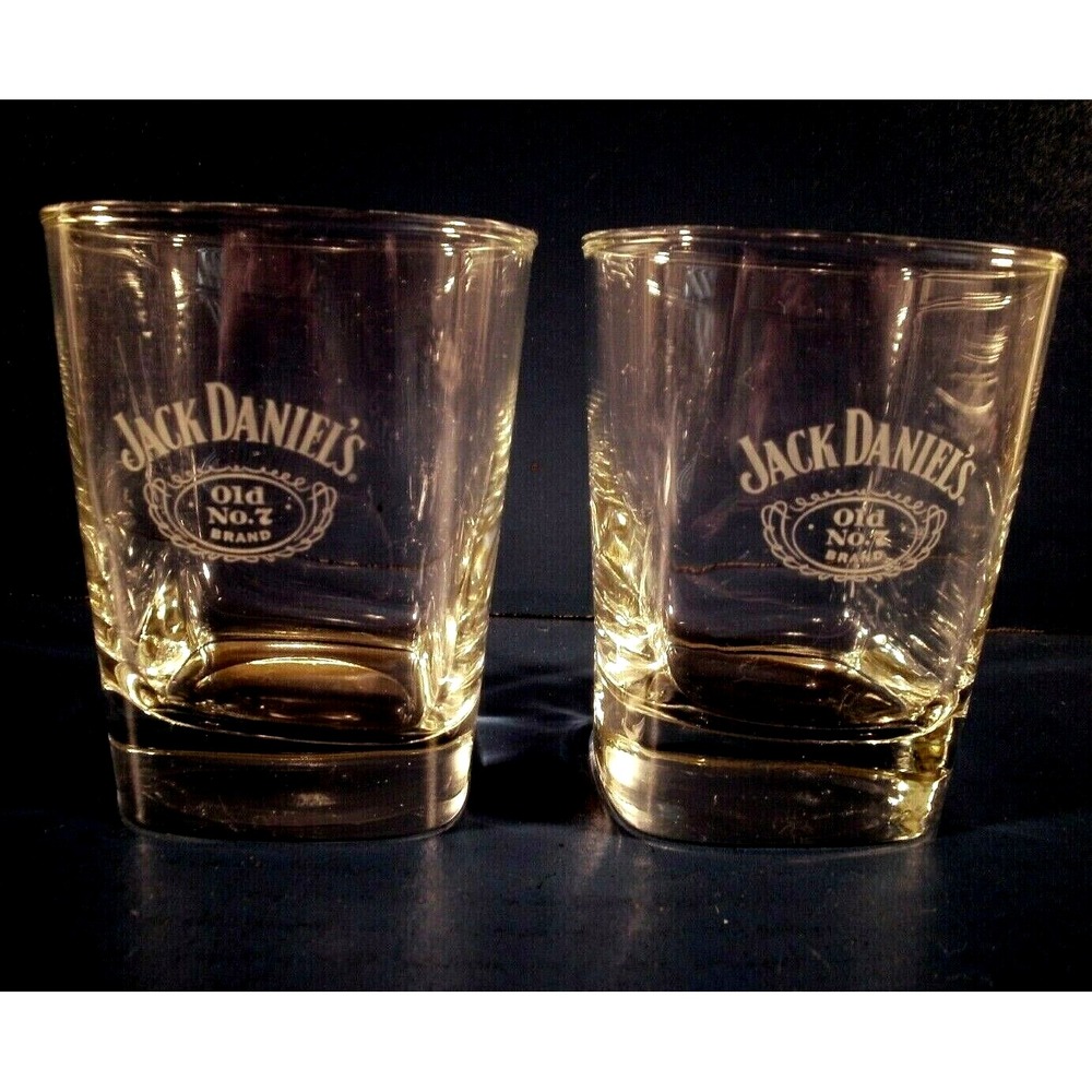 Jack Daniels Glasses Old No 7 Brand Bar Glasses Qty 2